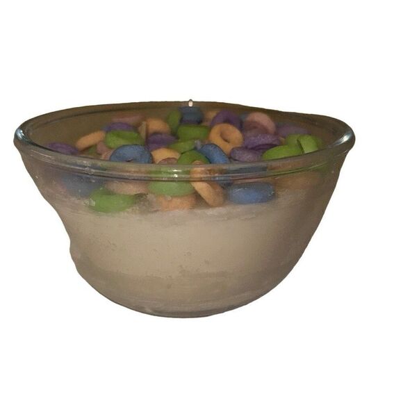 *NEW*  Fruit Loop Cereal Bowl Sea Salt Caramel Scented Candle by E eorish - Picture 4 of 6